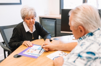 Senior couple viewing health insurance plans